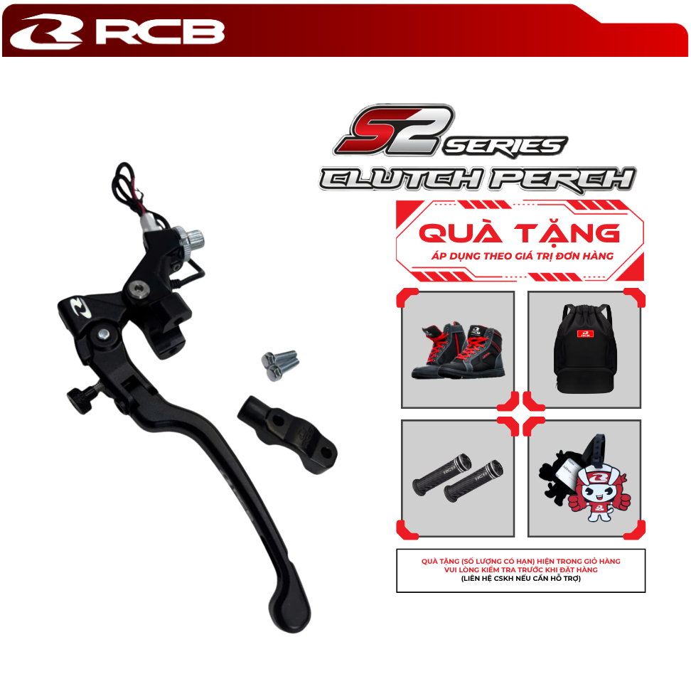 Tay Côn Dây RCB S2 Forged Adjustable – Tay Côn Trái Gập Gọn Có Chỉnh Lực – Universal Xe Côn Tay