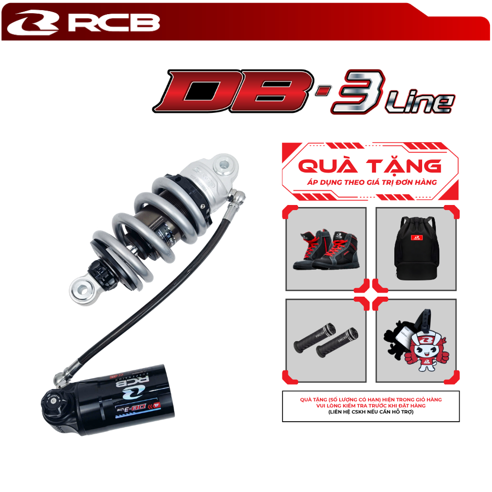 Phuộc RCB DB3 Line - Bình Dầu Rời - Dây Dầu Xoay 360° - Exciter 135/150 – WinnerX/150