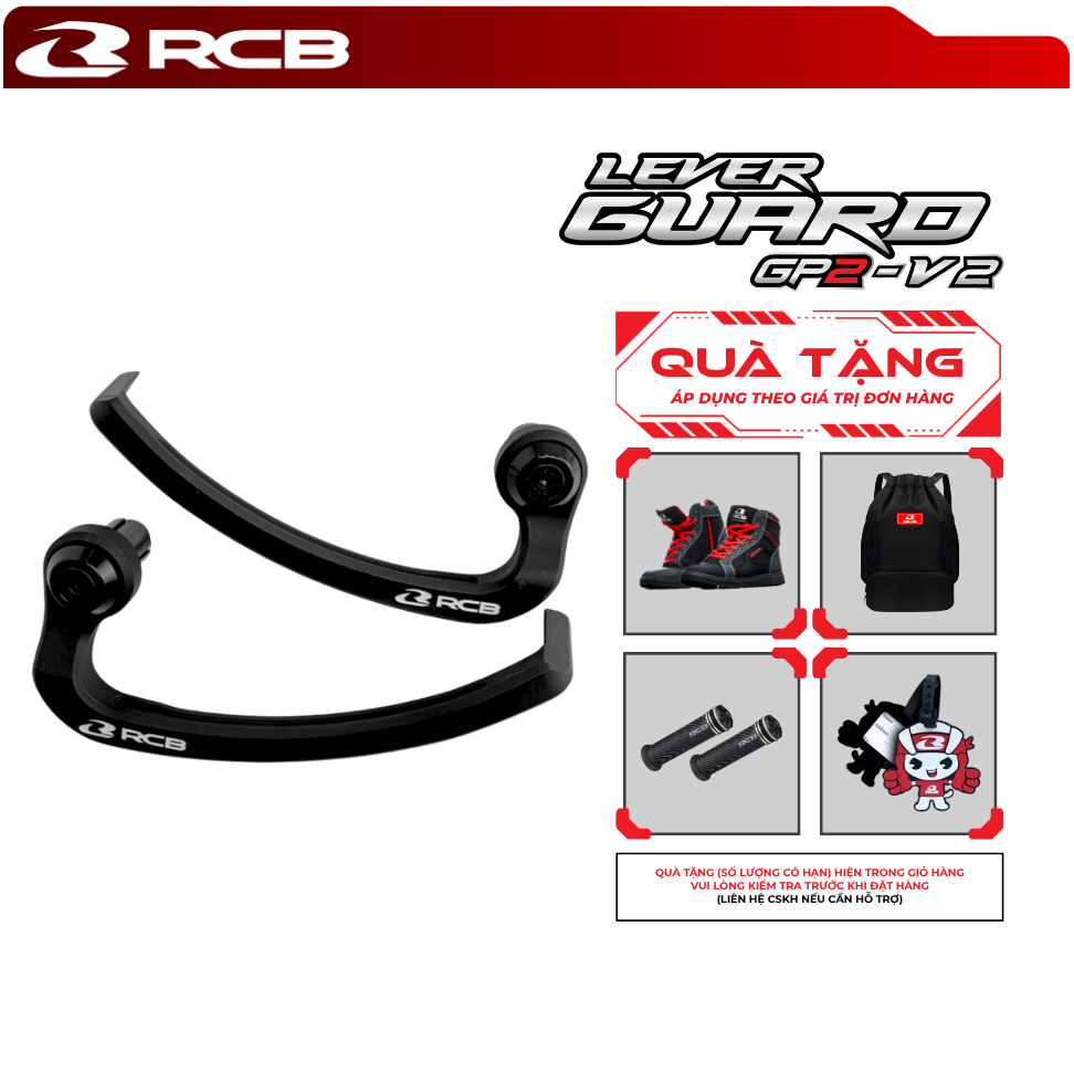 Bộ Bảo Vệ Tay Thắng RCB GP2-V2 – Lever Guard Nhựa Cao Cấp, Thiết Kế Thể Thao, Gắn Được Nhiều Dòng Xe