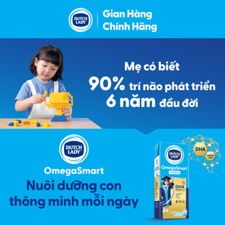 [KOL] Thùng 48 Hộp Sữa Dinh Dưỡng Dutch Lady OmegaSmart Ít Đường 48x180ml