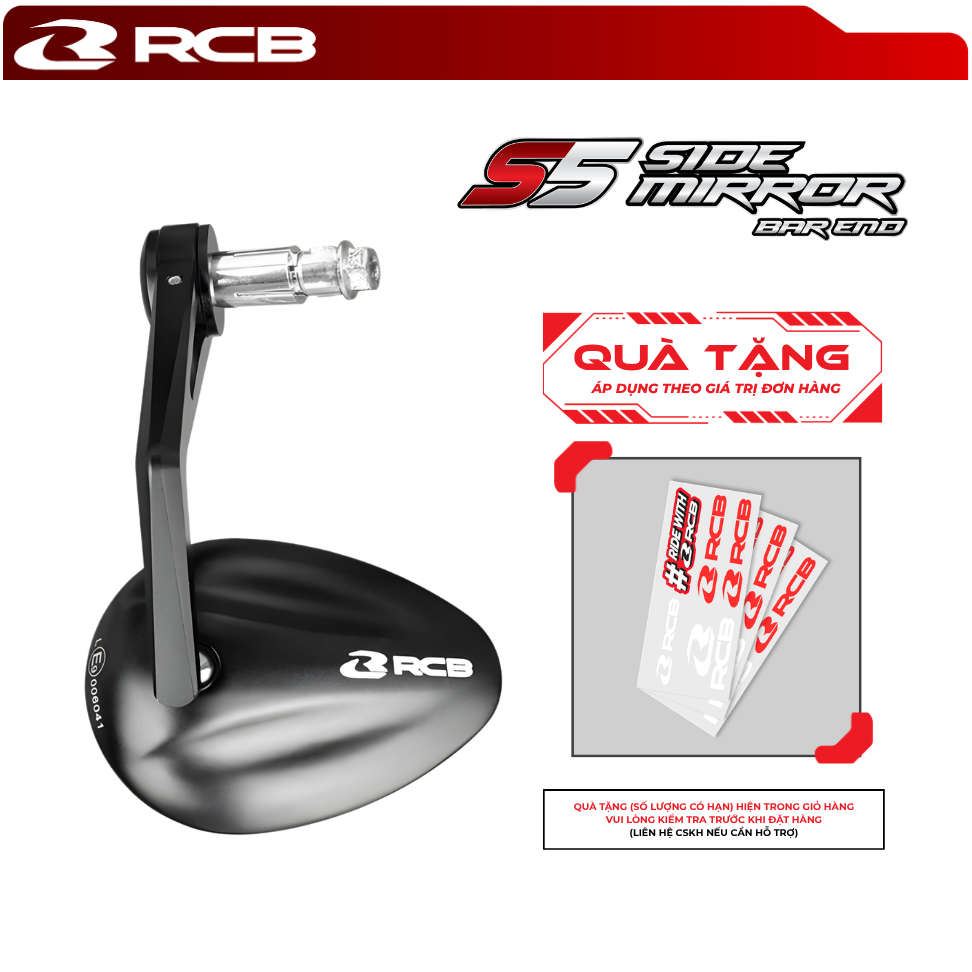Gương Gù RCB S5 Bar End – Gắn Mọi Dòng Xe – Nhiều Màu – Gương Chiếu Hậu Thể Thao