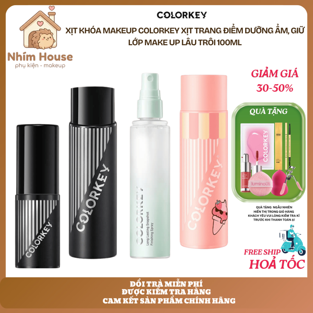 COLORKEY Xịt Khóa MakeUp Colorkey Xịt trang điểm Dưỡng Ẩm Lâu Trôi 100ml | NHÍM HOUSE