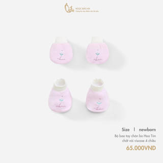 M&B (0-3M) Set bao tay chân bo cho bé sơ sinh chất Viscose mềm mịn bảo vệ tay bé không bị ngấn