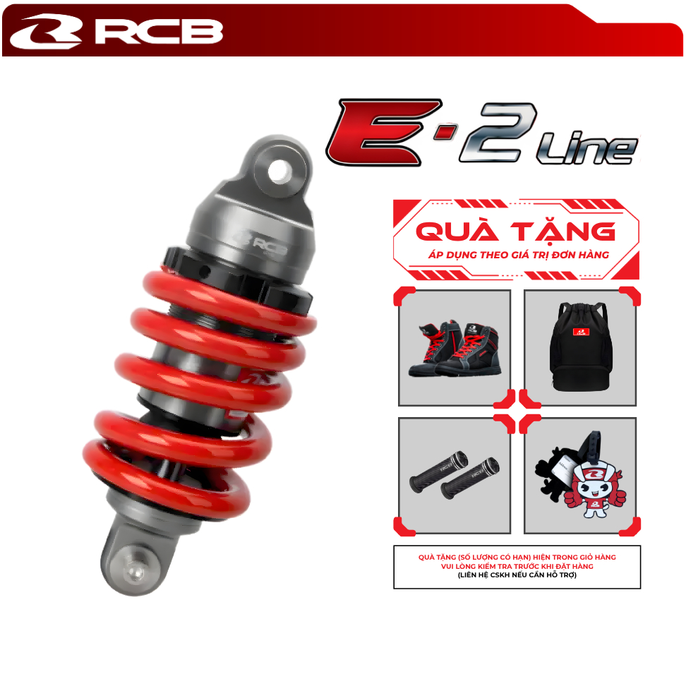 Phuộc Đơn RCB E2 Line 203mm/208mm/250mm – Gắn Exciter 135/150, Suzuki RG Sport
