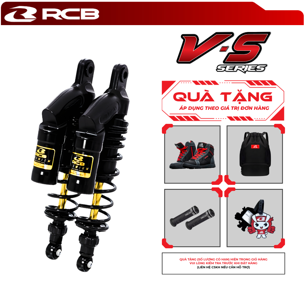 Phuộc Đôi RCB VS Cho Sirius / Wave / SH / Airblade – Đủ Size 275mm Đến 380mm – Giảm Xóc Êm