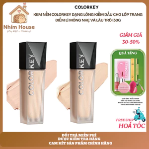 COLORKEY Kem Nền Dạng Lỏng Kiềm dầu cho Lớp Trang Điểm Lì Mỏng Nhẹ và Lâu Trôi 30g | NHÍM HOUSE