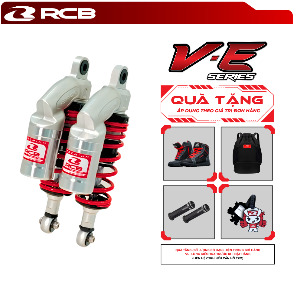 Phuộc Đôi RCB VE cho xe Sirius/Jupiter/NVX/Vario/Click/Vision/Wave/Dream/Future/SH VN