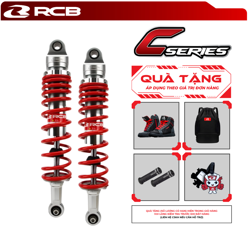 Phuộc Đôi RCB C Series – Size 275mm/320mm/330mm/335mm – Cho Sirius, Jupiter, Wave, Airblade