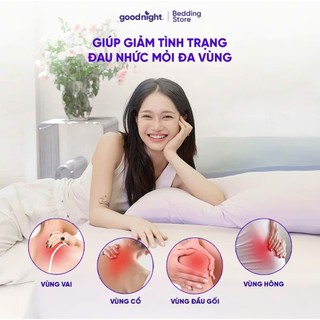 Gối Ôm Điều Hòa Mùa Hè Cho Mẹ Bầu Vua Nệm Goodnight Poppy, Gối Bông Và Vỏ Gối Cooling Mềm Mát Lạnh
