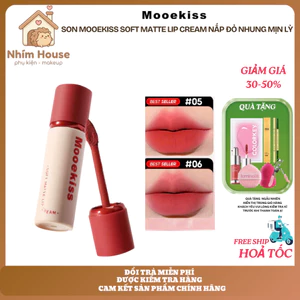 Son MOOEKISS Soft Matte Lip Cream (Nắp Đỏ) nhung mịn lỳ 3g | NHÍM HOUSE