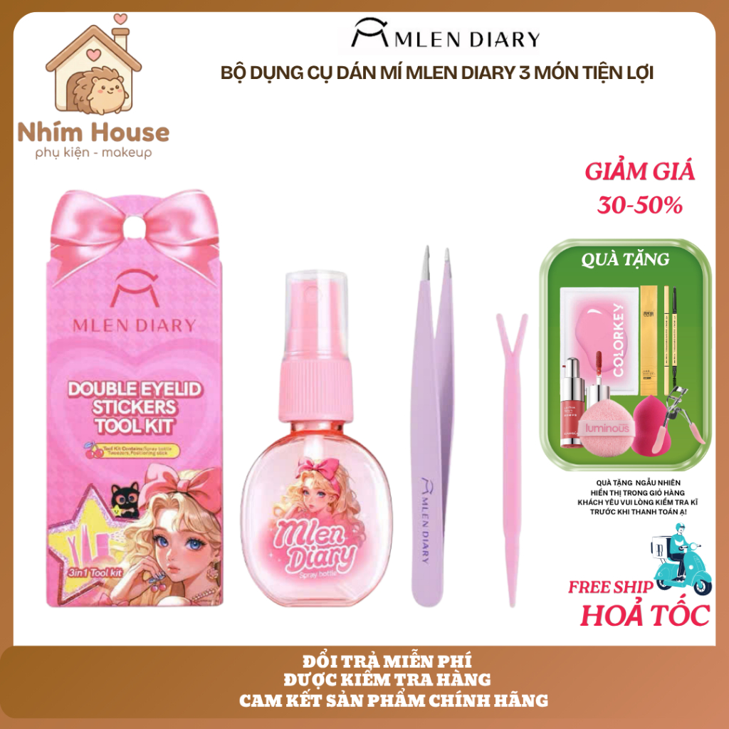 Bộ dụng cụ dán mí MLEN DIARY tiện lợi nhỏ gọn | NHÍM HOUSE