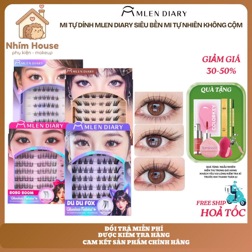 MLEN DIARY Mi tự dính siêu bền mi tự nhiên không cộm | NHÍM HOUSE