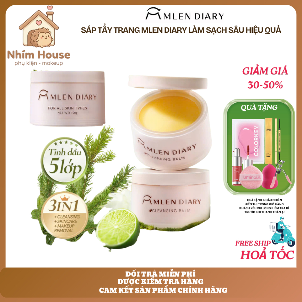 Tẩy Trang Dạng Sáp Mlen Dairy – Công Thức Thực Vật, Dưỡng Ẩm Cho Da Nhạy Cảm 100g | NHÍM HOUSE