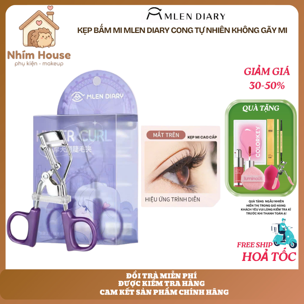 Kẹp mi MLEN DIARY Gọng Silicon Mềm Mại Giúp Mi Cong Dài | NHÍM HOUSE