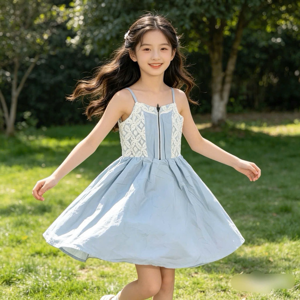SALE LỖI Váy Jean Mỏng Bé Gái 7-16 Tuổi (21-40kg) Hàng Lỗi Phai Giá Tốt Dễ Phối Đồ Thời Trang L069
