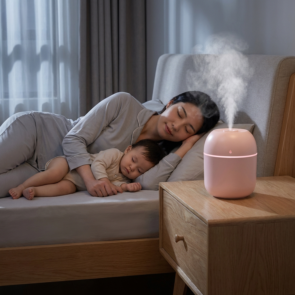 Máy Tạo Độ Ẩm Mini 220ml, Hoạt Động Im Lặng, Phun Sương Nano, Đèn Ngủ, USB Sạc, Dành Cho Phòng Ngủ & Văn Phòng