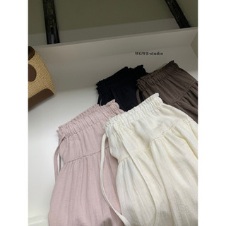 𝐏𝐡𝐢𝐞𝐧 𝐖𝐆𝐖𝐄 | (Sẵn) w9686 Quần Thô Ống Rộng Cạp Chun Bèo 4 Màu Trơn