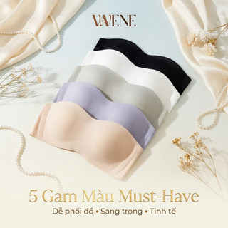 Áo lót cúp ngực tàng hình nữ, Áo quây su trơn Vanvene AL397 không gọng đệm mỏng cúp 3D không dây chống tụt hở vai