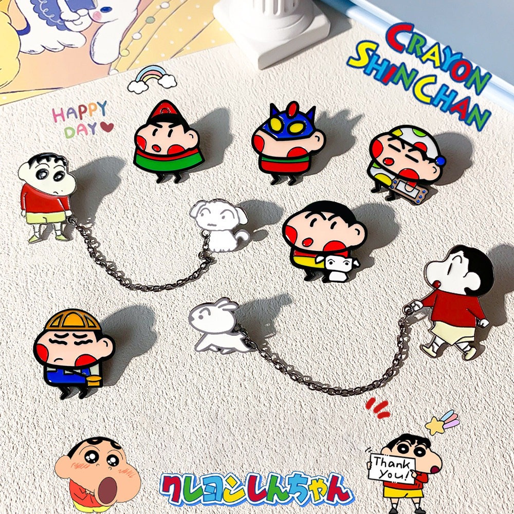 Huy Hiệu áo Shin Crayon Kéo Bánh Xe, Huy Hiệu Dây Chuyền độc đáo, Phụ Kiện Trang Phục Anime