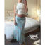 Chân Váy Midi Skirt Hoạ Tiết Hoa Màu Xanh Bích