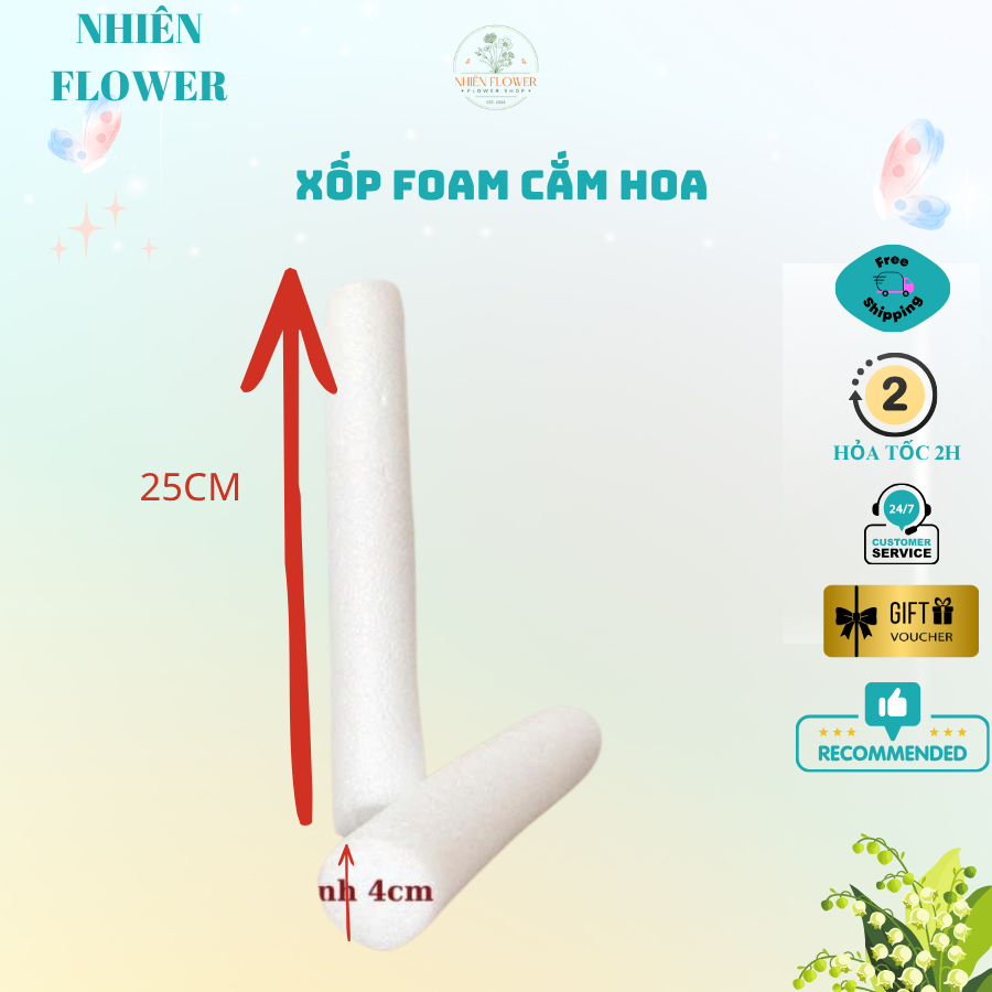 Xốp Foam, Xốp Dẻo, Xốp Trắng Dùng Cắm Hoa, Bó Hoa, Làm Lõi Côt Bó Hoa, Đồ Handmade, Phôi Mô Hình