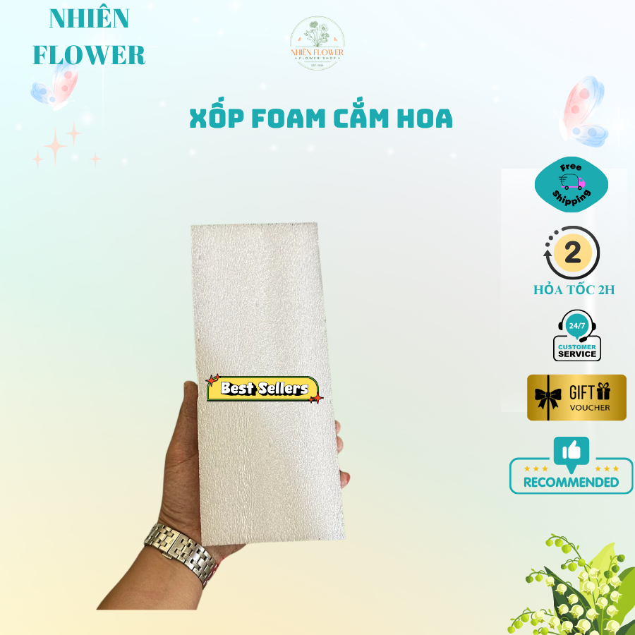 Xốp Foam, Xốp Dẻo, Xốp Trắng Dùng Cắm Hoa, Bó Hoa, Làm Lõi Côt Bó Hoa, Đồ Handmade, Phôi Mô Hình