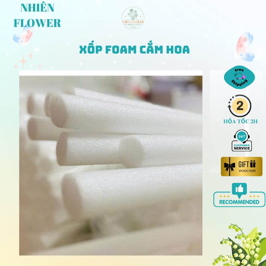 Xốp Foam, Xốp Dẻo, Xốp Trắng Dùng Cắm Hoa, Bó Hoa, Làm Lõi Côt Bó Hoa, Đồ Handmade, Phôi Mô Hình