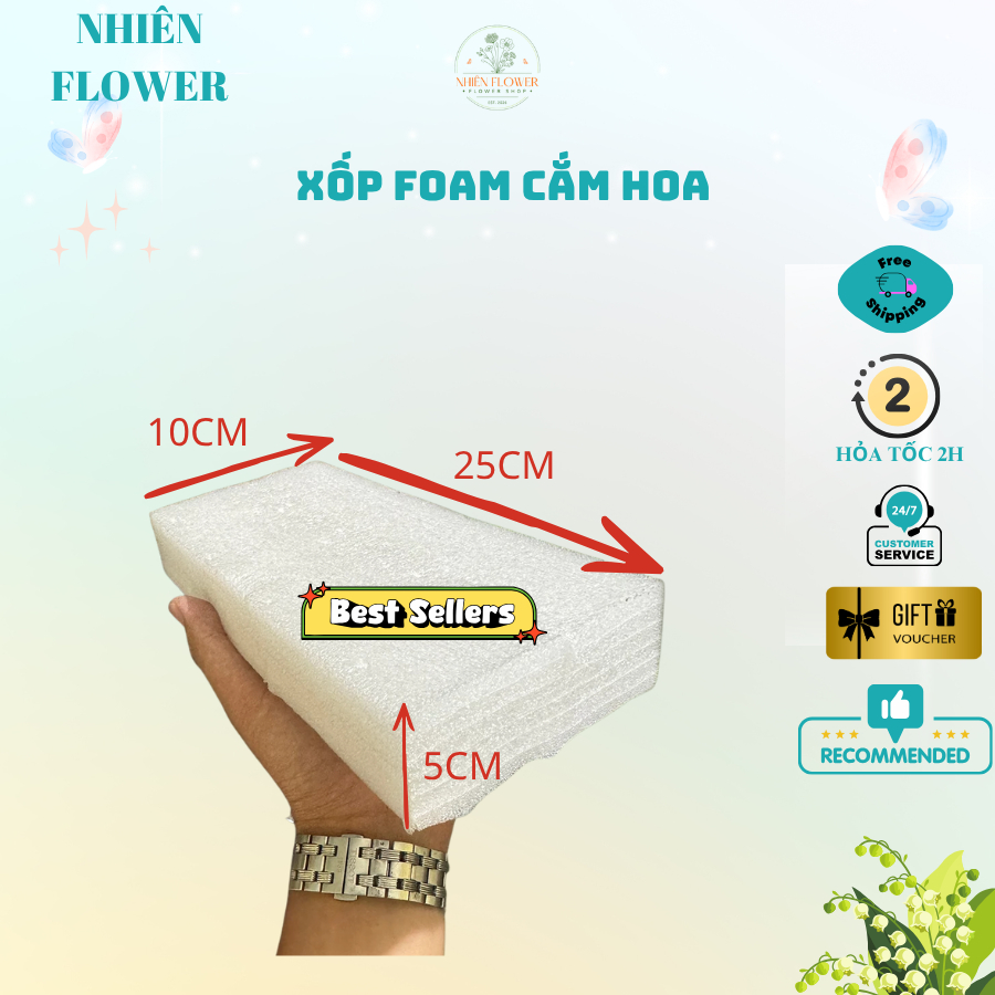 Xốp Foam, Xốp Dẻo, Xốp Trắng Dùng Cắm Hoa, Bó Hoa, Làm Lõi Côt Bó Hoa, Đồ Handmade, Phôi Mô Hình