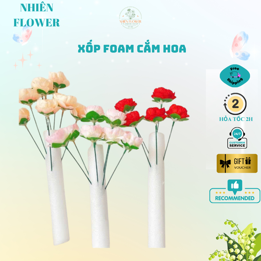 Xốp Foam, Xốp Dẻo, Xốp Trắng Dùng Cắm Hoa, Bó Hoa, Làm Lõi Côt Bó Hoa, Đồ Handmade, Phôi Mô Hình