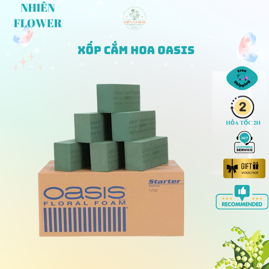 Lẻ 1 Viên Xốp OASIS Loại Tốt Chuyên Dụng Dùng Cắm Hoa Tươi, Hoa Khô, Decor Cắm Hoa Nghệ Thuật