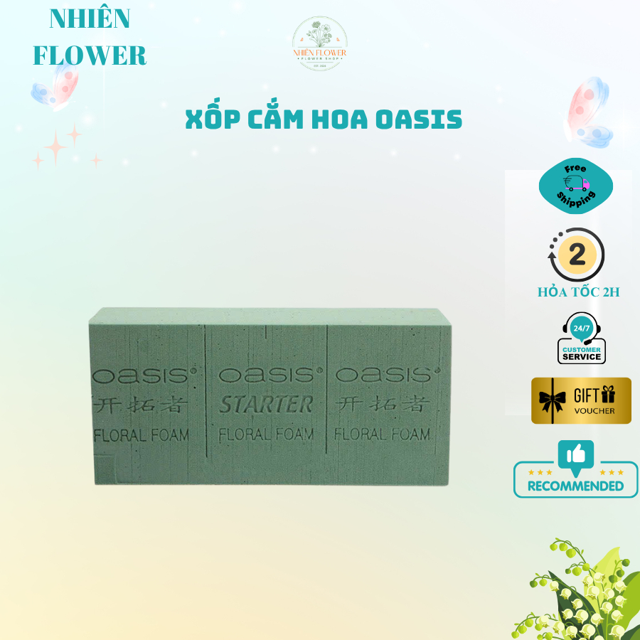 Lẻ 1 Viên Xốp OASIS Loại Tốt Chuyên Dụng Dùng Cắm Hoa Tươi, Hoa Khô, Decor Cắm Hoa Nghệ Thuật