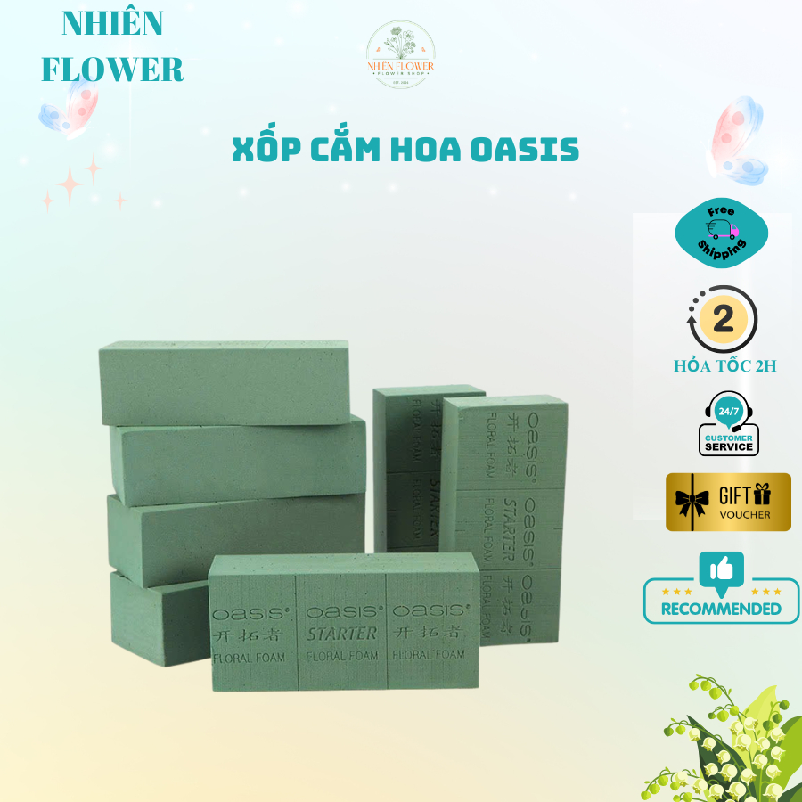 Lẻ 1 Viên Xốp OASIS Loại Tốt Chuyên Dụng Dùng Cắm Hoa Tươi, Hoa Khô, Decor Cắm Hoa Nghệ Thuật