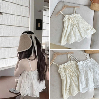 Áo 2 Dây Nữ Phối Ren Hoa Thêu Bo Chun Ngực Cao Cấp - Áo Hai Dây Vintage Có Nơ Ngực Chất Vải Mềm Mát Mẫu Mới 2026