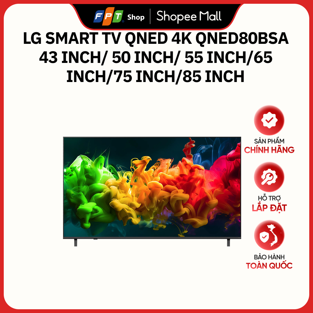 MODEL 2026] LG Smart TV QNED 4K QNED80BSA 43 inch/ 50 inch/ 55 inch/65 inch/75 inch/85 inch