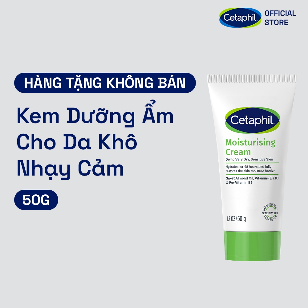 [Hàng tặng không bán] Kem dưỡng ẩm dịu lành cho da nhạy cảm CETAPHIL MOISTURISING CREAM 50G