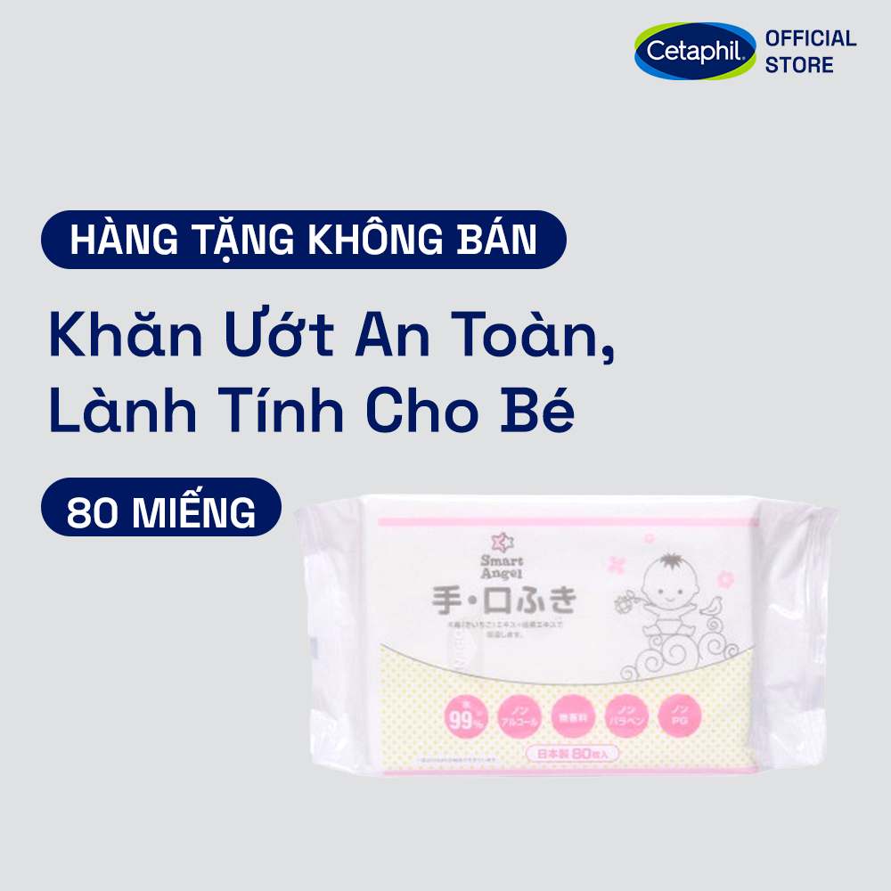 Khăn ướt không mùi, an toàn & lành tính cho bé (màu hồng, 80 miếng)