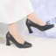 Giày Cao Gót Nữ Mũi Vuông LUME 14 Màu Đen Da PU Cao Cấp, Đế Cao Su Non Chống Trơn Trượt, Đế Cao 5cm - 7cm (GTVĐ)