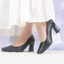 Giày Cao Gót Nữ Mũi Vuông LUME 14 Màu Đen Da PU Cao Cấp, Đế Cao Su Non Chống Trơn Trượt, Đế Cao 5cm - 7cm (GTVĐ)