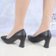 Giày Cao Gót Nữ Mũi Vuông LUME 14 Màu Đen Da PU Cao Cấp, Đế Cao Su Non Chống Trơn Trượt, Đế Cao 5cm - 7cm (GTVĐ)