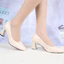 Giày Cao Gót Nữ Mũi Vuông Màu Kem LUME 05, Đế Cao Su Non Chống Trơn Trượt, Đế Cao 5cm - 7cm (GTVK)