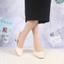 Giày Cao Gót Nữ Mũi Vuông Màu Kem LUME 05, Đế Cao Su Non Chống Trơn Trượt, Đế Cao 5cm - 7cm (GTVK)
