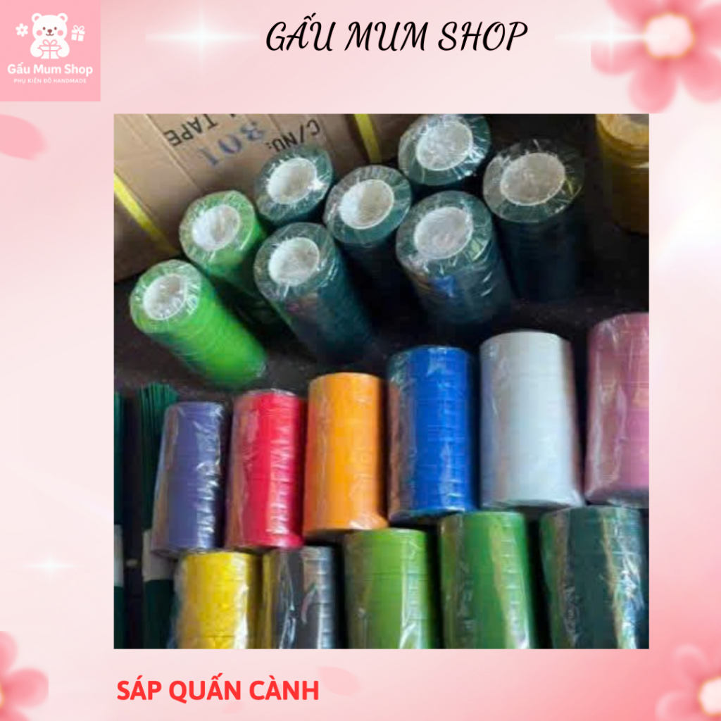 Băng Dính Quấn Cành Cây | Băng Dính Sáp Hoa Rộng 1.2cm Dài 27m | Quấn Cành Hoa Giả, Handmade, DIY