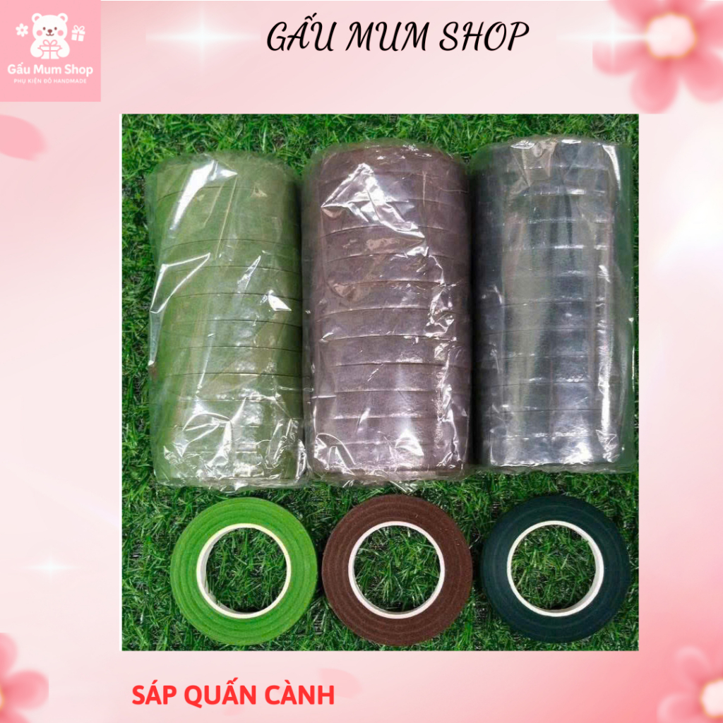 Băng Dính Quấn Cành Cây | Băng Dính Sáp Hoa Rộng 1.2cm Dài 27m | Quấn Cành Hoa Giả, Handmade, DIY