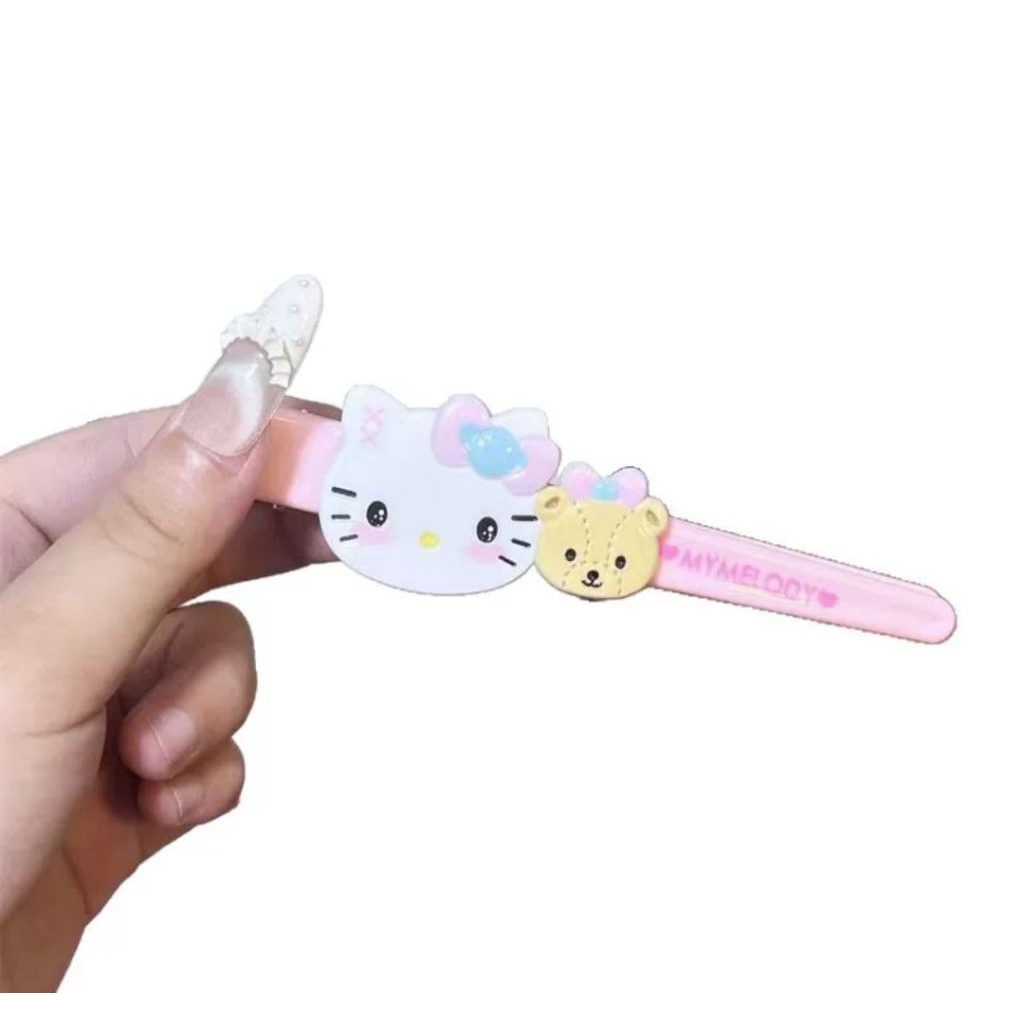 Kẹp tóc mái mỏ vịt 12cm Kitty kẹp tóc nữ kim loại Hàn Quốc kẹp tóc cute học sinh