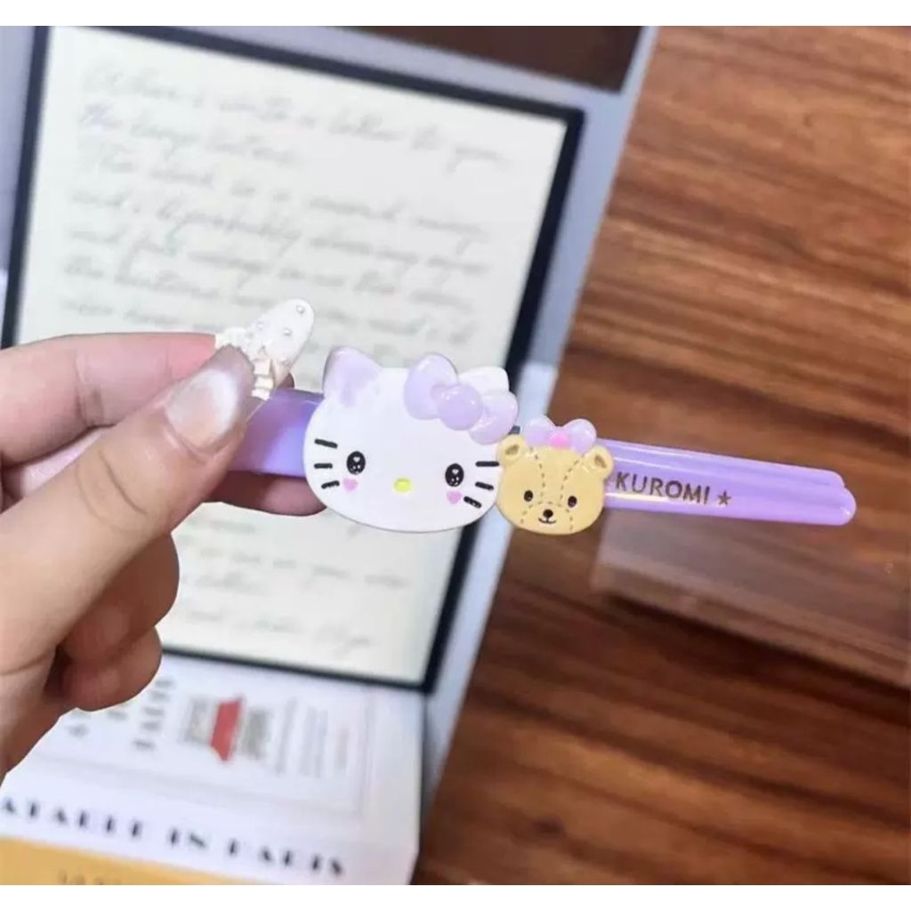 Kẹp tóc mái mỏ vịt 12cm Kitty kẹp tóc nữ kim loại Hàn Quốc kẹp tóc cute học sinh