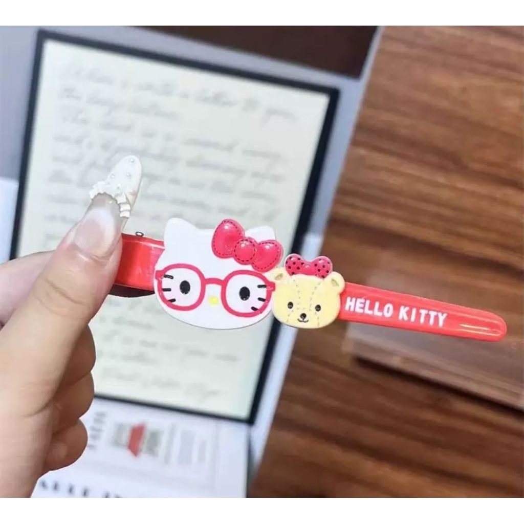 Kẹp tóc mái mỏ vịt 12cm Kitty kẹp tóc nữ kim loại Hàn Quốc kẹp tóc cute học sinh