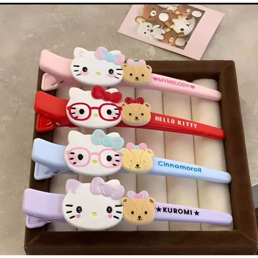 Kẹp tóc mái mỏ vịt 12cm Kitty kẹp tóc nữ kim loại Hàn Quốc kẹp tóc cute học sinh
