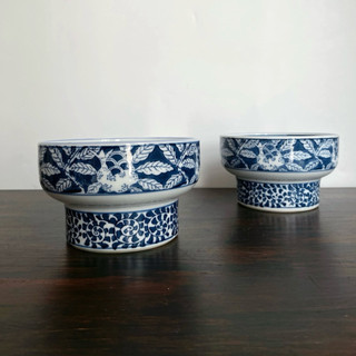 Đôn Chân Cao Hoa Lam Size 12*7 - Gốm Nhật 2hand