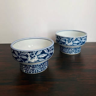 Đôn Chân Cao Hoa Lam Size 12*7 - Gốm Nhật 2hand