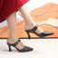 Giày Sục Nữ Có Quai Mũi Nhọn Màu Đen LUME 18 Da PU Cao Cấp, Đế cao su non chống trượt cao 5cm - 7cm Thời Trang (SQNNĐ)